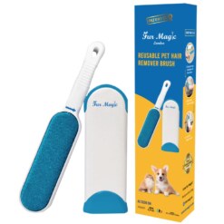 fur magic pet hair remover brush blue