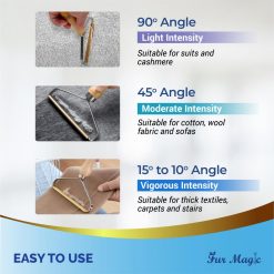 Fur Magic Lint Remover and Fuzz Shaver, Portable Lint Roller, Reusable Pet Hair Remover Restores Your Carpet, Fabric & Clothes