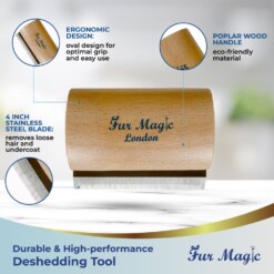 Alternative view of Fur Magic Wooden Deshedding Tool