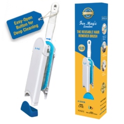 Alternative view of Fur Magic Pet Hair Remover Brush with Self-Cleaning Base and Easy-Open Button